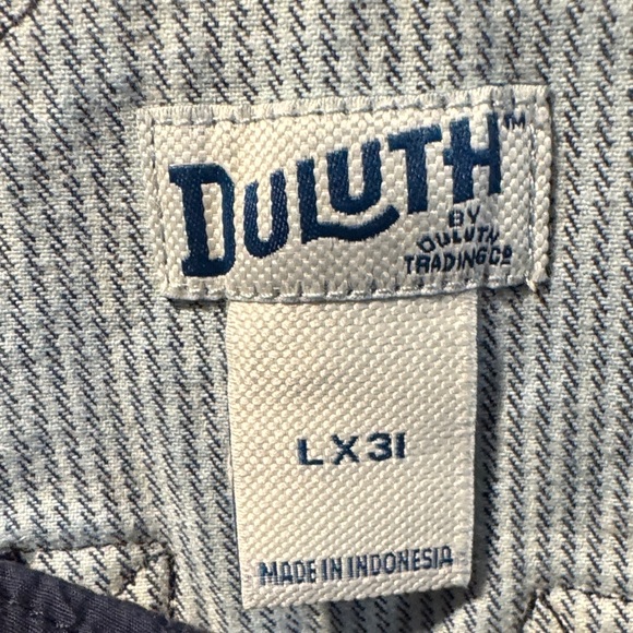 Duluth Trading Co Women’s Blue Denim Stripe Overalls - Picture 2 of 4